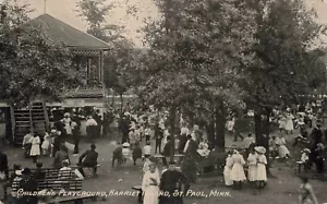 VINTAGE ST PAUL MN CHILDRENS PLAYGROUND HARRIET ISLAND POSTCARD 1914 042122 R - Picture 1 of 2
