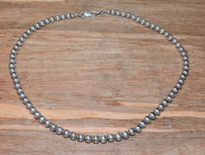 Signierte STG Sterling Silber 925 Runde Kugel Perle Perlenkette 20g - Bild 1 von 7