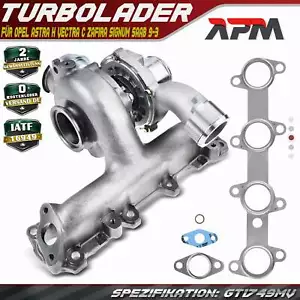 Turbo pour Opel Astra H Vectra C Zafira Signum Saab 9-3 YS3F Fiat Croma 1.9L - Bild 1 von 8