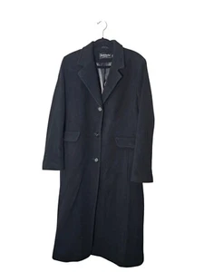 Forecaster of Boston Womens Coat Size 18 Black Wool Cashmere Overcoat Vintage - Picture 1 of 11