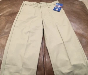 Dickies Boys Khaki Husky Pant KP0123 Flex Waist Flat Front Size 8 Husky NWT - Picture 1 of 4