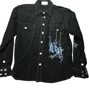 Young Versace Boy's LONG SLEEVE Button up LOGO shirt S-Z 10 - Picture 1 of 9