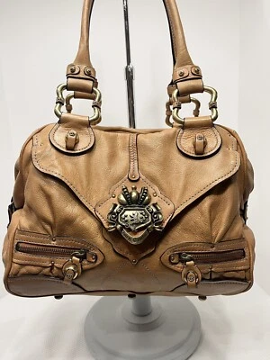 Bolso de Mano Vintage Juicy Couture Y2K Hobo Cuero Corona Scottie Shield Bolso Marrón Foto 1 de 4