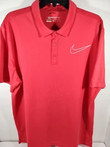Nike Golf Sport Polo Shirt Men's Size XL Red Dri Fit Short Sleeve Large Swoosh - Picture 1 of 8