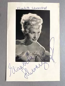 ELISABETH SCHWARZKOPF (†2006) In-person signed Albumblatt 13x20 Autogramm - Picture 1 of 1