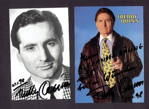 FREDDY QUINN Autograph Autograph Signed Card CARD 2 Piece 1x Nice