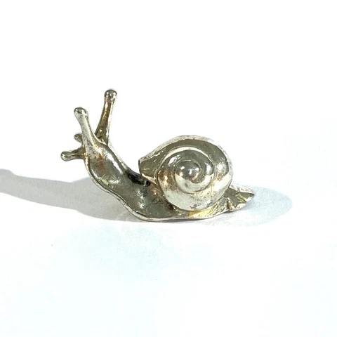 vintage solid silver snail  miniature ,  hallmarked italian figurine Cover