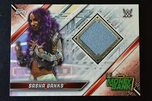 2019 Topps WWE RAW Mat Relics Sasha Banks - Foto 1 di 2