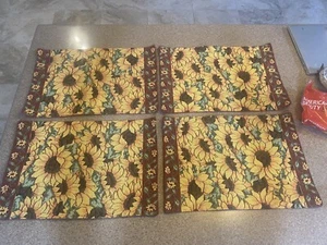 Vintage Sunflower Tapestry Style Placemats Set Of 4 18”x12” - Picture 1 of 9