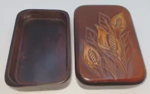 LEICHTGEWICHTETE BLUMENGESCHNITZTE TRINKET BOX - 4 1/4"" L x 2 3/4"" W - Bild 1 von 5