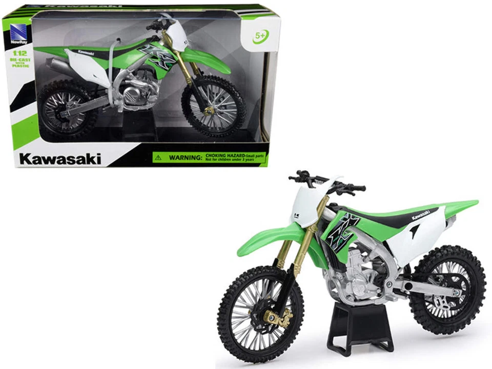 Modelo de motocicleta diecast Kawasaki KX 450F verde 1/12 de New Ray Foto 1 de 1