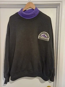 Vintage MLB Sweatshirt Jumper 90s Colorado Rockies XL Retro Baseball Rare - Picture 1 of 7