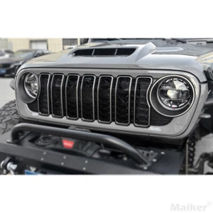 Front Mesh Grille Grid Grill for Jeep Wrangler Rubicon Sahara Sport JL 2018-2024 - Picture 1 of 13