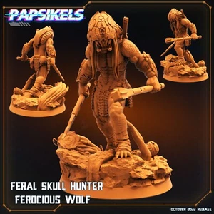 Feral Skull Hunter Ferocious Wolf 32mm Papsikels Miniature AvP, Predator, Prey - Picture 1 of 1