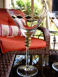Martini Glass Long Stem Glasses Set Of 2 LSA Gin Glasses / Long Stem Hand Blown - Picture 1 of 4