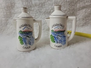 Niagara Falls Salt and Pepper Shakers Set Vintage Canada Souvenir Pitcher - Picture 1 of 6