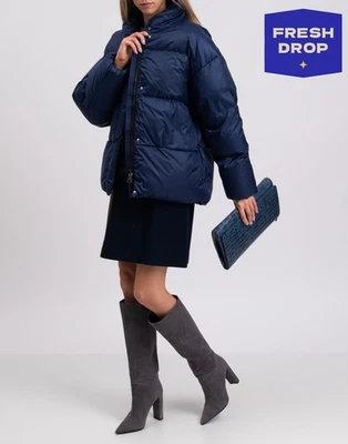 RRP €1149 IENKI IENKI Down Puffer Jacket Size S Padded Blue Full Zip High Neck - Image 1 of 4