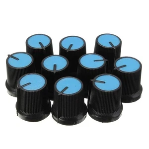 Plástico cara perilla 10 piezas 6 mm para orificio potenciómetro cónico giratorio (azul) - Imagen 1 de 5