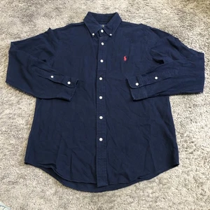 Ralph Lauren Classic Fit Performance Flanellhemd Herren Gr. M dunkelblau einfarbig - Bild 1 von 6