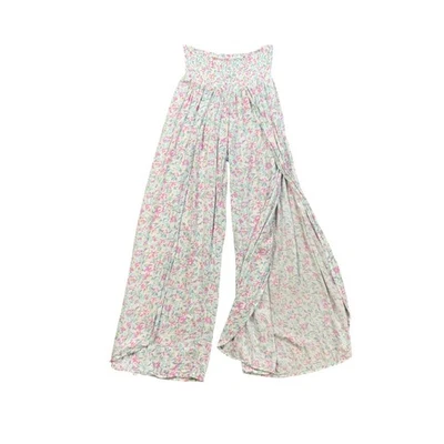 Billabong Pants Womens M Medium Wandering Soul Floral Wide Split Smocked Waist - Image 1 of 4
