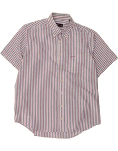PIERRE CARDIN Mens Short Sleeve Shirt Size 44 XL Multicoloured Striped DM16 - Picture 1 of 3