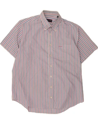 PIERRE CARDIN Mens Short Sleeve Shirt Size 44 XL Multicoloured Striped DM16 - Image 1 of 3