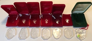 7-teiliges Set Vintage Waterford Kristall Weihnachtsschmuck 90er Jahre Nostalgie - Bild 1 von 8