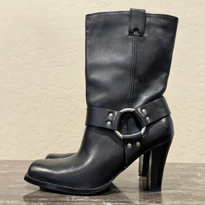Harley Davidson Heeled Leather Harness Boots - Image 1 of 4