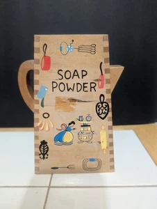 Vintage Wooden Laundry Powder Soap Detergent Container Colorful Art Japan 7" H - Picture 1 of 17