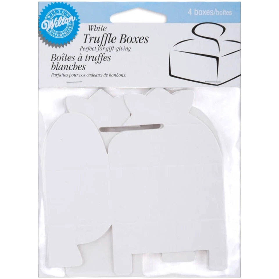 Wilton White Truffle Gift Boxes with Bow Top 4ct Candy Favor Boxes 19154 Elegant - Image 1 of 1