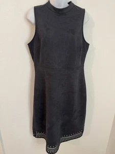 Tubino abito Ann Taylor Factory taglia 12 grigio microscamosciato taglio laser ufficio carriera - Foto 1 di 6