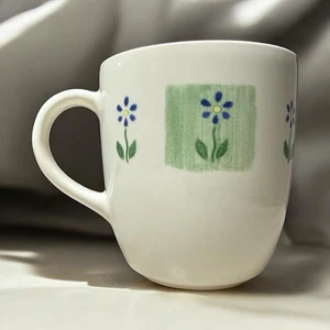 PFALTZGRAFF Cloverhill Ceramic Coffee Mug Blue Flower Floral Square Design - Picture 1 of 11