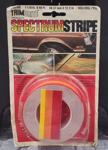 RARE Vintage 70s/80s NEW Trim Brite Spectrum Stripe Pinstripe in Red/Org/Yellow - Picture 1 of 2