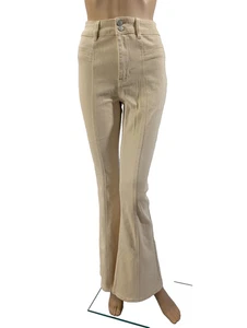 Damen Pacsun Stretch High Rise Schlag Jeans Creme Etikett Größe 26 - Bild 1 von 11