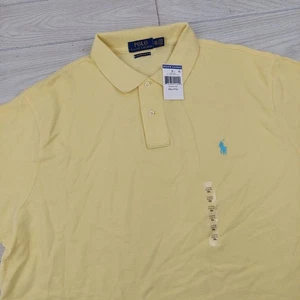 Polo Ralph Lauren Custom Slim Fit Polo Shirt Mens XXL Yellow Short Sleeve Preppy - Picture 1 of 7