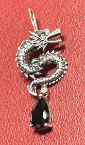 Original 925 Silber Thomas Sabo Ohrhänger Einzelohrring Drache Onyx CZ L 45 mm - Bild 1 von 6
