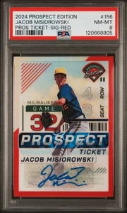 2024 Prospect Edition Signatures #156 Jacob Misiorowski AUTO Red #/149 PSA 8 - Bild 1 von 2