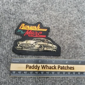 Vintage Berserk Merc Classic Car Hot Rod Patch Mercury Stained - Picture 1 of 2