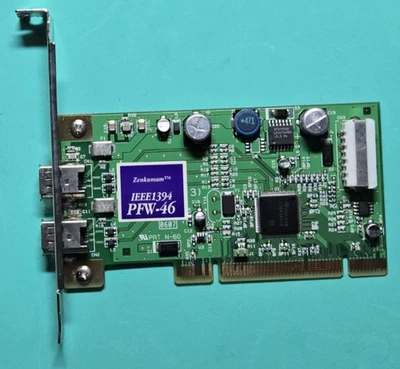 ZENKUMAN 1394 / FIREWIRE PCI CAMERA IMAGE INPUT BOARD PFW-46 PULLED & WORKING - Image 1 of 4