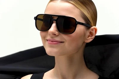Fashion Sunglasses Luxury Style Square Light Weight Brown Lens Comfortable Shade - Image 1 of 4