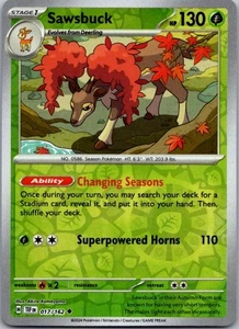 Sawsbuck Reverse Holo Uncommon SV05: Temporal Forces 017/162 NM - Picture 1 of 2