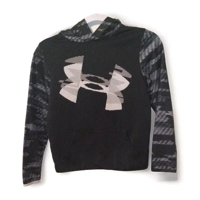 Sudadera con capucha suelta Under Armour juvenil tormenta juvenil mediana negra pulóver Foto 1 de 4
