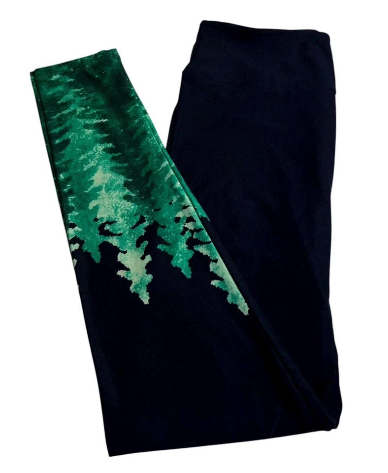 Leggings Lularoe OS Talla Única Árbol de Navidad UNICORNIO Raro VERDE Vacaciones DIP Desvanecimiento Foto 1 de 4