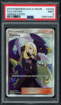 Pokemon PSA 9 Cynthia SV82/SV94 Sun & Moon Hidden Fates Shiny Vault Gem Mint - Image 1 of 2