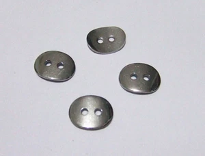5pz bottoni in acciaio inox chiusure per bracciali 14x10mm colore argento scuro - Foto 1 di 1