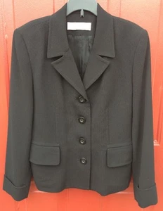 VALERIE STEVENS WOMEN'S Black Lined Dressy Fitted Blazer Size 8 P Work Business - Picture 1 of 8