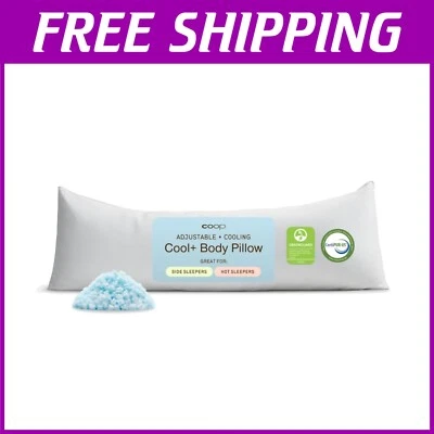 Cool+ Adjustable Cooling Body Pillow 18x52 - Breathable Sleep for Side Sleepers - Image 1 of 4
