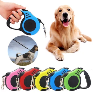 Retractable Dog Leash Anti-Slip Handle Strong Nylon Tape T-Angle Swivel Suitable - Picture 1 of 28
