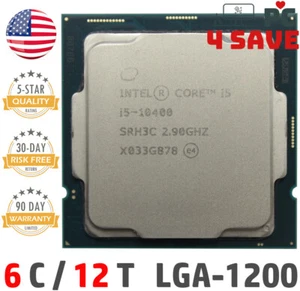 10th Gen Intel Core i5-10400 CPU 2.9GHz (Turbo 4.3GHz) 6-Core 12M LGA-1200 SRH3C - Picture 1 of 1