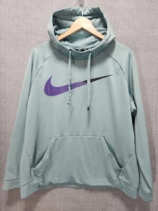 Felpa con cappuccio Nike Therma-Fit viola teal da uomo taglia large 844637-046 C28 - Foto 1 di 18